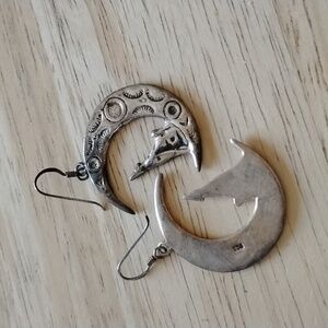 Sterling Silver Crescent Moon Earrings